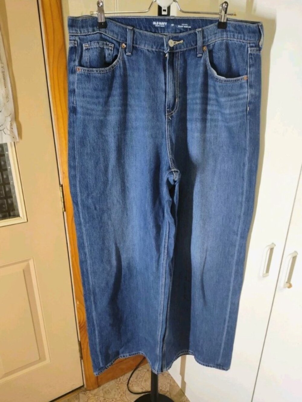 Old Navy Baggy Wide Leg Medium Wash Jeans Size 14